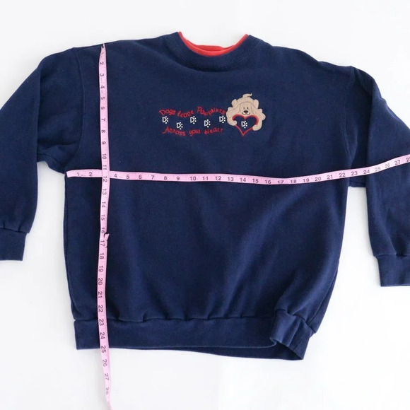 Vintage M&C Sportswear Navy Dogs Leave Paw Prints Crewneck Sweater L - Picture 4 of 11
